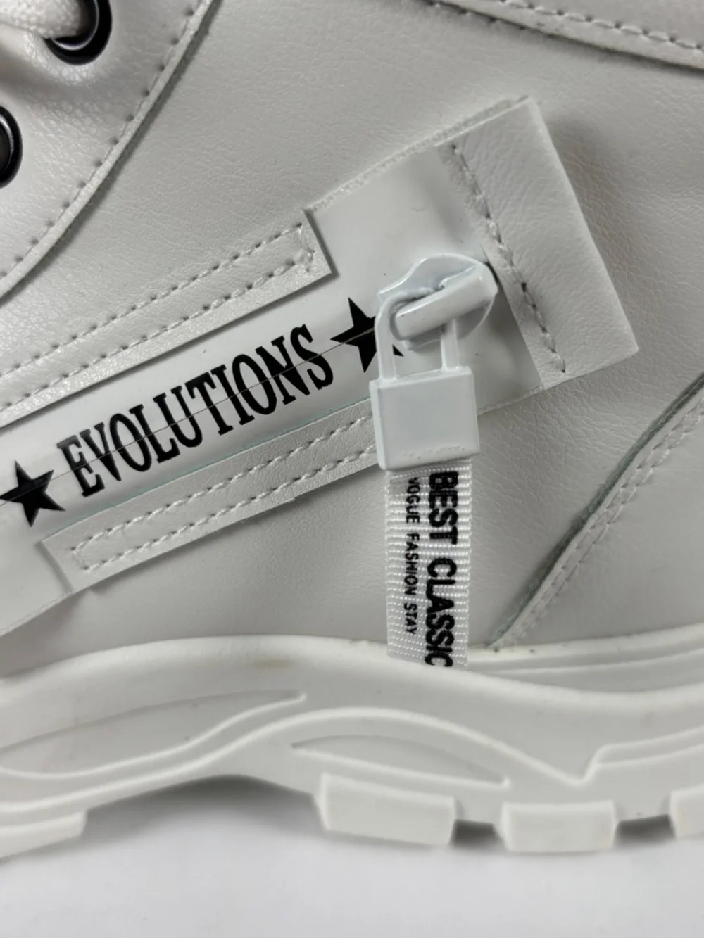 Evolutions, White Ankle Sneaker/Boot, Fashion Evolutions Best Classic, 8.5-EU39